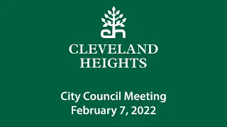 Cleveland Heights City Council February 7, 2022