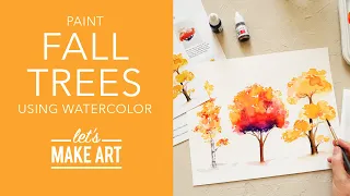 Let's Paint Fall Trees | Watercolor Landscape Tutorial by Sarah Cray of Let's Make Art