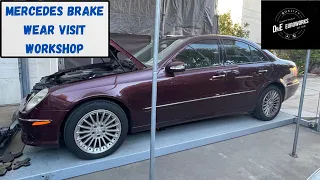 W211 Mercedes E350 with “BRAKE WEAR VISIT WORKSHOP” warning that won’t clear easy.