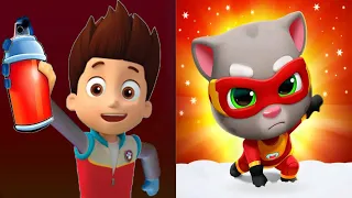 TALKING TOM HERO DASH NEW MAP VS PAW PATROL SUBWAY 3D