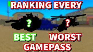 RANKING EVERY GAMEPASS IN WAR TYCOON