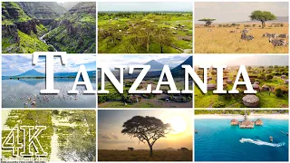 FLYING OVER TANZANIA ( 4K UHD ) • Stunning Footage, Scenic Relaxation Film with Calming Music