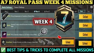 Season c6s18 (Week 4) Missions 🔥 A7 Royal Pass Week4 Mission Explain|Bgmi Week 4 Rp Missions|•PUBGM•