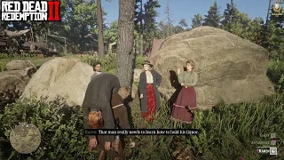 RDR2 - Gang's Reaction to Arthur Carrying the Drunken Reverend In the Camp
