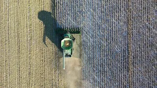 Drone Footage Farming Tractor