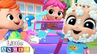 Car Wash Song with Baby John | Little Angel Kids Songs & Nursery Rhymes