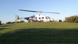 Mercy Air Bell 222 taking off at RCRMC