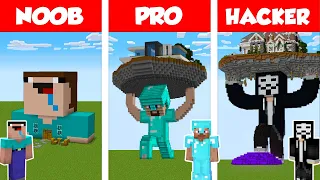 Minecraft NOOB vs PRO vs HACKER: STATUE HOUSE BUILD CHALLENGE in Minecraft / Animation