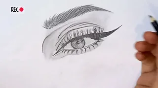 تعلم رسم العين خطوة بخطوة للمبتدئين || Drawing eyes step by step  #eyes