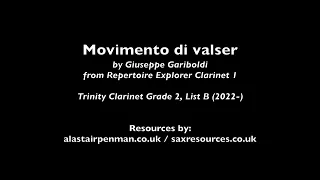 Movimento di valser by Giuseppe Gariboldi from Repertoire Explorer 1. (Trinity Clarinet Grade 2)