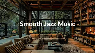 Relax in a Cozy Wooden House Space with Gentle Rain | Smooth Jazz Music Helps Relax the Spirit