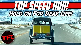 How Fast - Citroen 2CV TOP SPEED RUN!! (Downhill, Crazy Wind!)