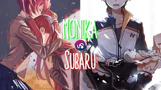 Monika (DDLC+) vs Natsuki Subaru (Arcs 1-6) | 1 Year Special Edit | #ddlc #rezero #anime #animeedit