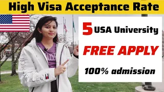 Affordable Universities in the USA 🇺🇸 | No Application Fees😱 and High Acceptance Rates | FREE APPLY