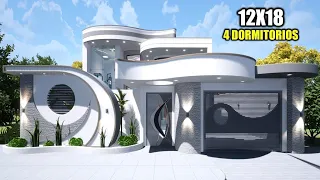 House Design | Modern House | 12m x 18m with 5 Bedrooms