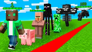 Cada Nivel ME CONVIERTO en un MOB DIFERENTE 😂 Minecraft