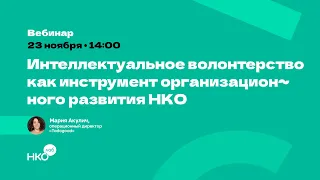 Интеллектуальное волонтерство как инструмент организационного развития НКО