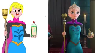 Frozen 2 Elsa funny Drawing memes -Try not To laugh