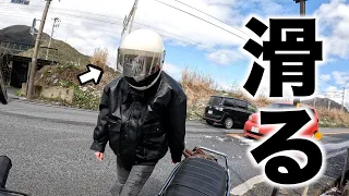 バイク女子、雪の恐ろしさを知る