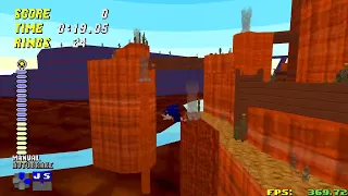 SRB2 | Adventure Sonic (Rush Settings) Arid Canyon Zone Act 2 Speedrun (0:41.91)