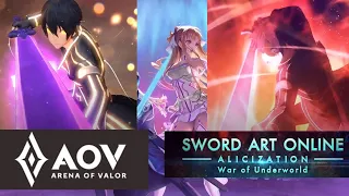 Arena of Valor (AoV) : SAO War of Underworld skins anime references + Similarities comparison.