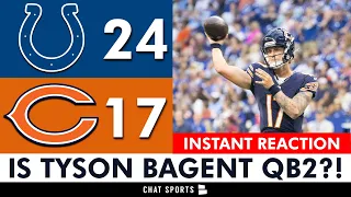 Tyson Bagent SHINES! Bears vs. Colts Instant Reaction: CUT PJ Walker? Chicago Bears Injury News