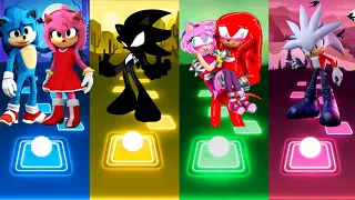 Amy Sonic Hedgehog Vs Spider Dark Sonic Vs Amy Knuckles Vs Silver Sonic. 🎶 Tiles Hop EDM Rush ??