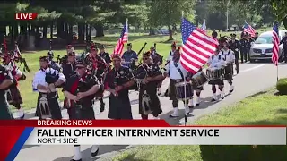 WATCH: Bagpipes play as funeral services for Officer Shahnavaz begin