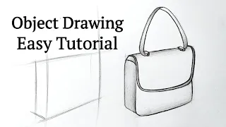 How to draw a handbag design step by step easy Sketching handbags Object drawing easy tutorial
