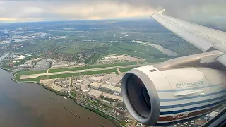 KLM Airbus 321 landing in Hamburg (4k)