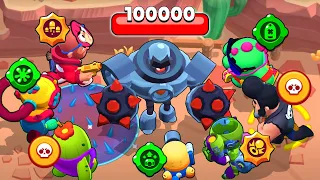 WHO WILL DESTROY MEGAROBOT (100.000 HP) FASTER? | With SUPER, STAR, GADGET | Brawl Stars