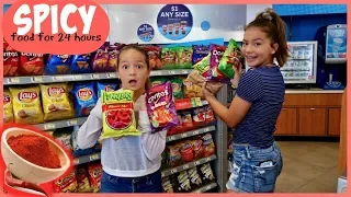 SPICY FOOD ONLY FOR 24 HOURS CHALLENGE | LAST TO DRINK WATER WIN | SISTER FOREVER