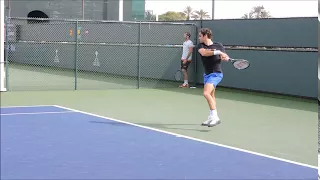 federer backhand return and attack