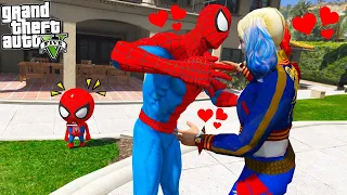 💋  BEBÊ ARANHA viu HOMEM ARANHA COM ARLEQUINA no GTA 5 !! 💏😘