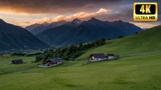Lazy Walk Alps Valley Deep Relaxing Music - 4K
