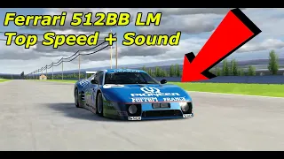 Ferrari 512BB LM Sound And Top Speed Run! (Car In Desc | Assetto Corsa)