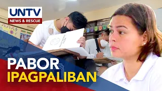 Presumptive VP Sara Duterte, pabor sa panukalang ipagpaliban ang barangay elections