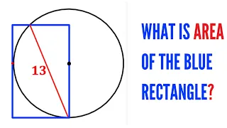 Can you find area of the Blue shaded rectangle? | (Circle) | #math #maths