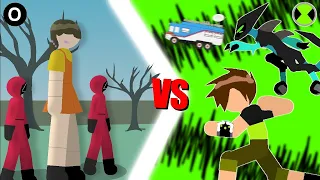 ben 10 vs round 6 (STICK NODES PRO) #round6 #squidgame #poppyplaytime