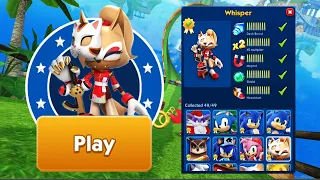 Sonic Dash - Lucky Whisper Unlocked and Fully upgraded - All Characters Unlocked - Run Gameplay