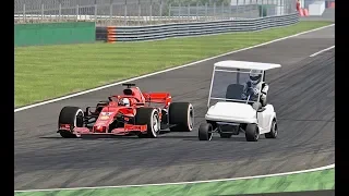 Ferrari F1 2018 vs Golf Car Monster - Monza