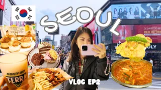 seoul vlog 🇰🇷 hongdae, hyundai seoul mall, stationery haul, cafe hopping, korean food EP2