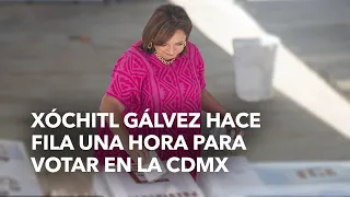 Xóchitl Gálvez hace fila una hora para votar en la CDMX