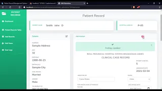 Patient Record Management System using PHP CodeIgniter Demo