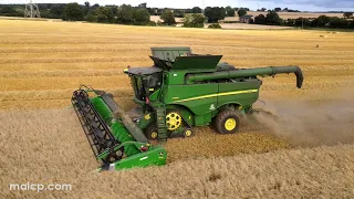 4Kᵁᴴᴰ Harvest 2023: John Deere S785i combine harvester working in Norfolk + JD 6250R & Bunning RC14