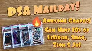 PSA Mailday Reveal! Awesome Grades! $2,000+ Return on Gem Mint 10 LEBRON, SHAQ, ZION, JA & MORE!