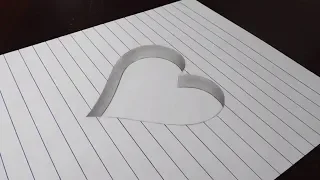 How to Draw a 3D Hole Heart Shape