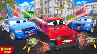 Robot Police Cars | Street Cars Racing | Police Chase | Road Rages | Monster Trucks Compilation