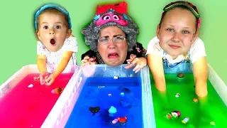 GELLI BAFF SLIME CHALLENGE GAME!! Greedy Granny,  LOL Dolls & Disney Toys