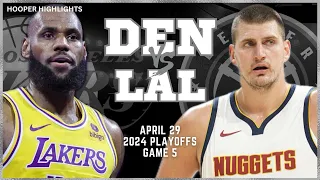 Denver Nuggets vs Los Angeles Lakers Full Game 5 Highlights | Apr 29 | 2024 NBA Playoffs